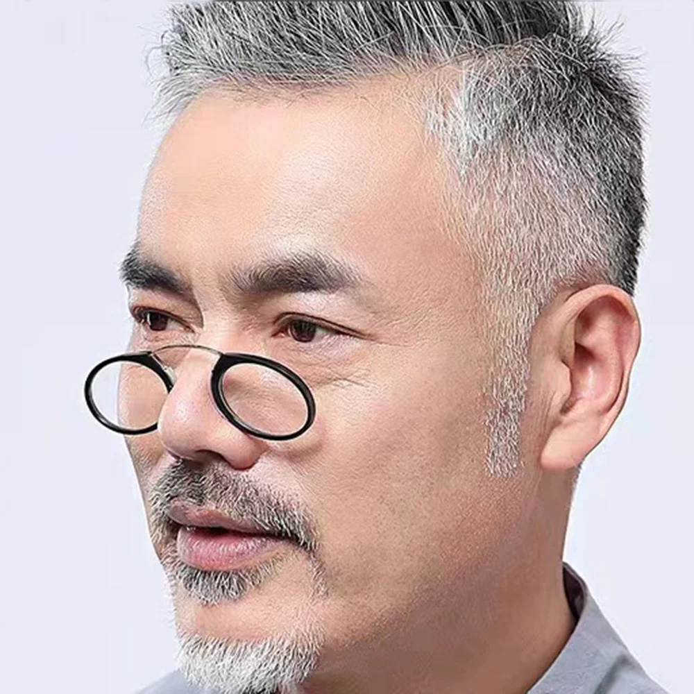 العلامة التجارية الجديدة جسر الأنف نظارات للقراءة الرجال النساء صغيرة المحمولة طويل النظر مشبك الأنف نظارات مع حافظة الديوبتر Puls 1.0 إلى + 4.0