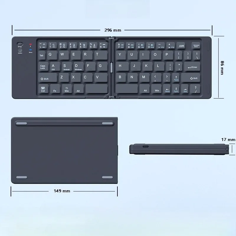لوحة مفاتيح بلوتوث محمولة قابلة للطي لأجهزة IOS/Android/Windows اللوحية للهاتف المحمول ولوحة المفاتيح المحمولة وملحقات الكمبيوتر