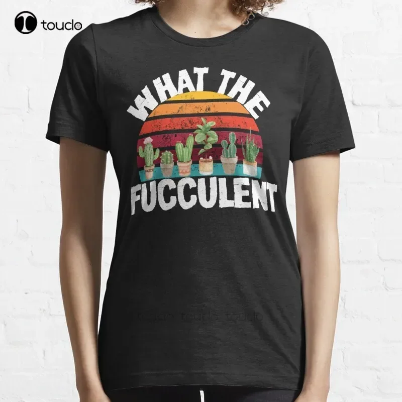 New What The Fucculent Vintage Plant T-Shirt Cotton Men Tee Shirt Custom Aldult Teen Unisex Digital Printing Tee Shirts