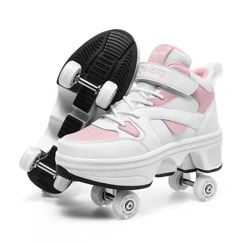 Factory New Kick Roller Shoes Rollershoes Sneakers Cool Style Skate Shoe Kick Out 4wheels Children Popular Roller Skate Shoes