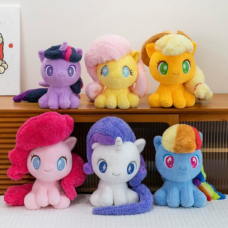 28/36cm Neue My Little Pony Q-Version Plüsch-Sitzpuppen Spielzeug Anime-Figuren Twilight Sparkle Rainbow Dash Applejack Puppen
