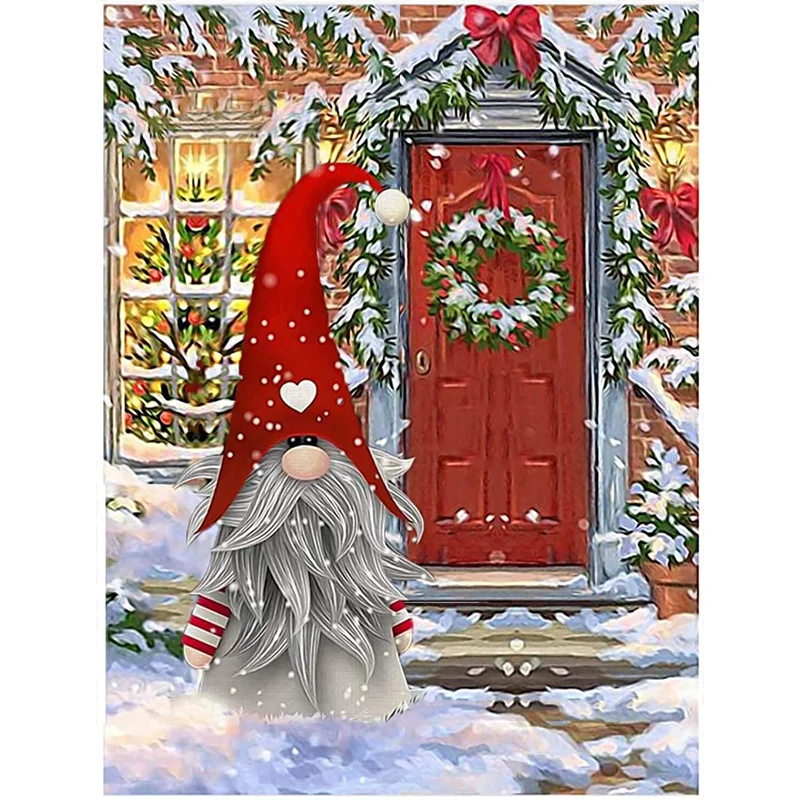 

Christmas Diamond Painting Kits For Adults - 5D Diamond Art Christmas Gnome Art Diamonds Painting Home Wall Decor