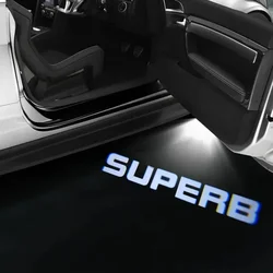 2Pcs LED Car Door Lamp Logo Projector Light For Skoda Superb 2009-2023 2011 2012 2013 2014 2015 2016 2017 2018 Auto Accessories