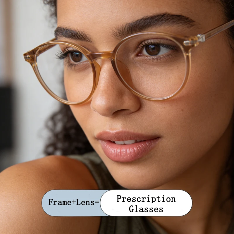 

New Brand Design Women Round Green Frame Photochromic Prescription Glasses Anti Blue Ray Hyperopia Myopia Astigmatism Eyewear