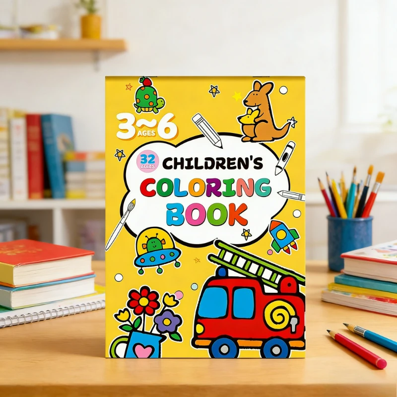Cartoon Cute Princess Coloring Book, Transportation Theme Creative, High Beauty Children's Coloring Book