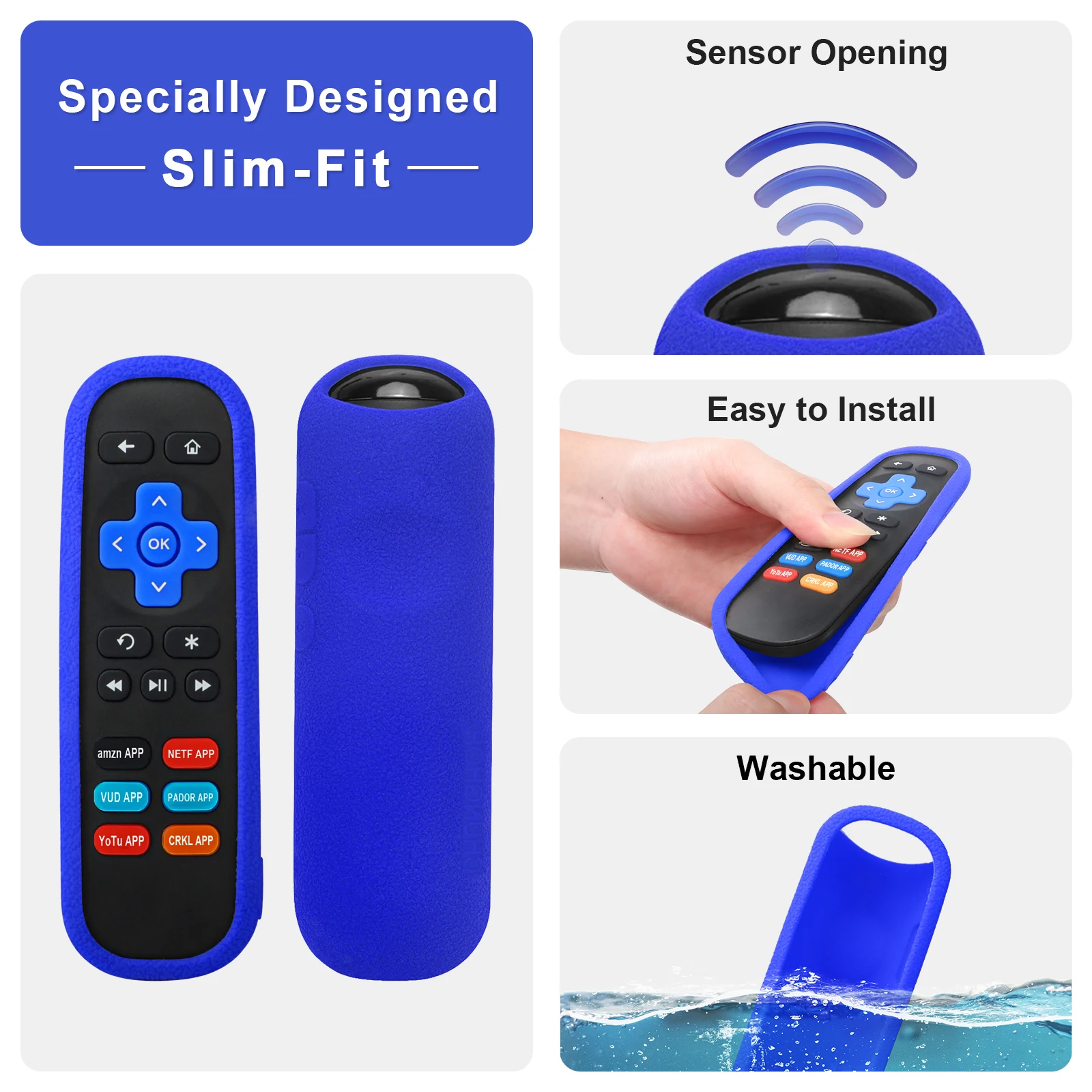 حافظة حماية لجهاز التحكم عن بعد لـ TCL لـ Roku TV 3600R RC280 غطاء مقاوم للصدمات من السيليكون مضاد للفقدان