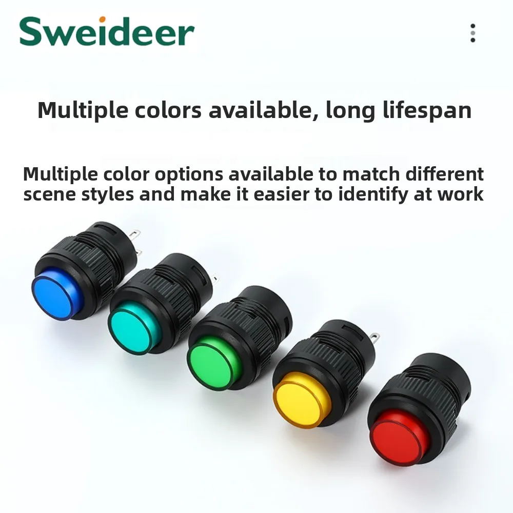 PBS1-17 threaded shell with nut, no light type, self resetting self-locking button, small button