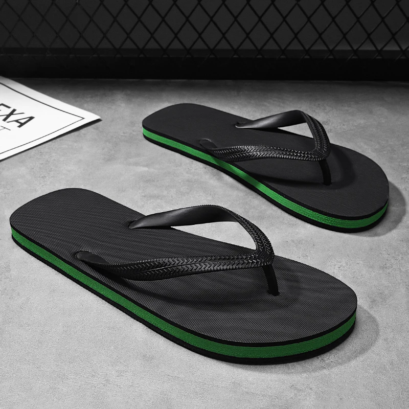 Summer Hot Style Men's Flip Flops Casual Beach Slippers Male Outdoor Thick Bottom Home Indoor Wear-resistant Comfortable Trend