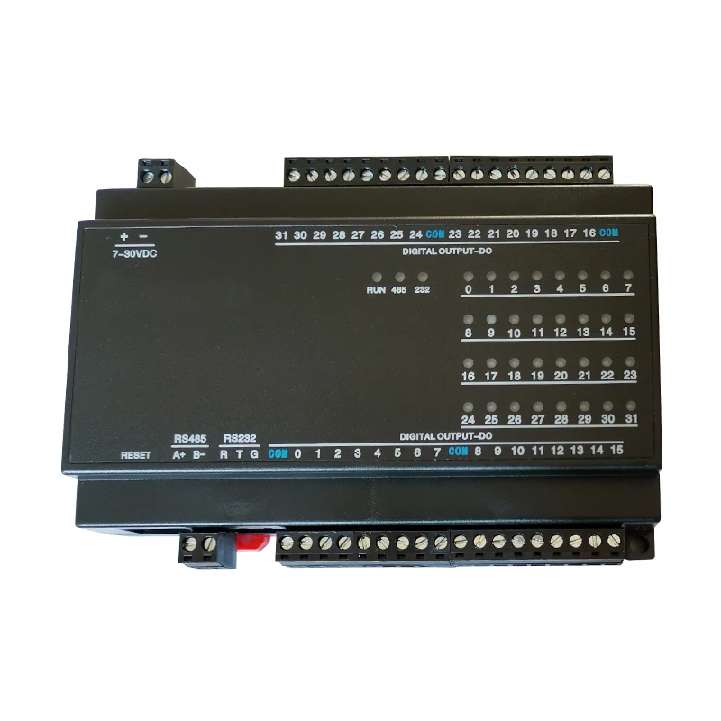 

32 Channels DO Digital NPN Transistor Output 232 RS485 Modbus RTU DIN Rail Remote IO Controller I/O Module A/D Collector R-008n