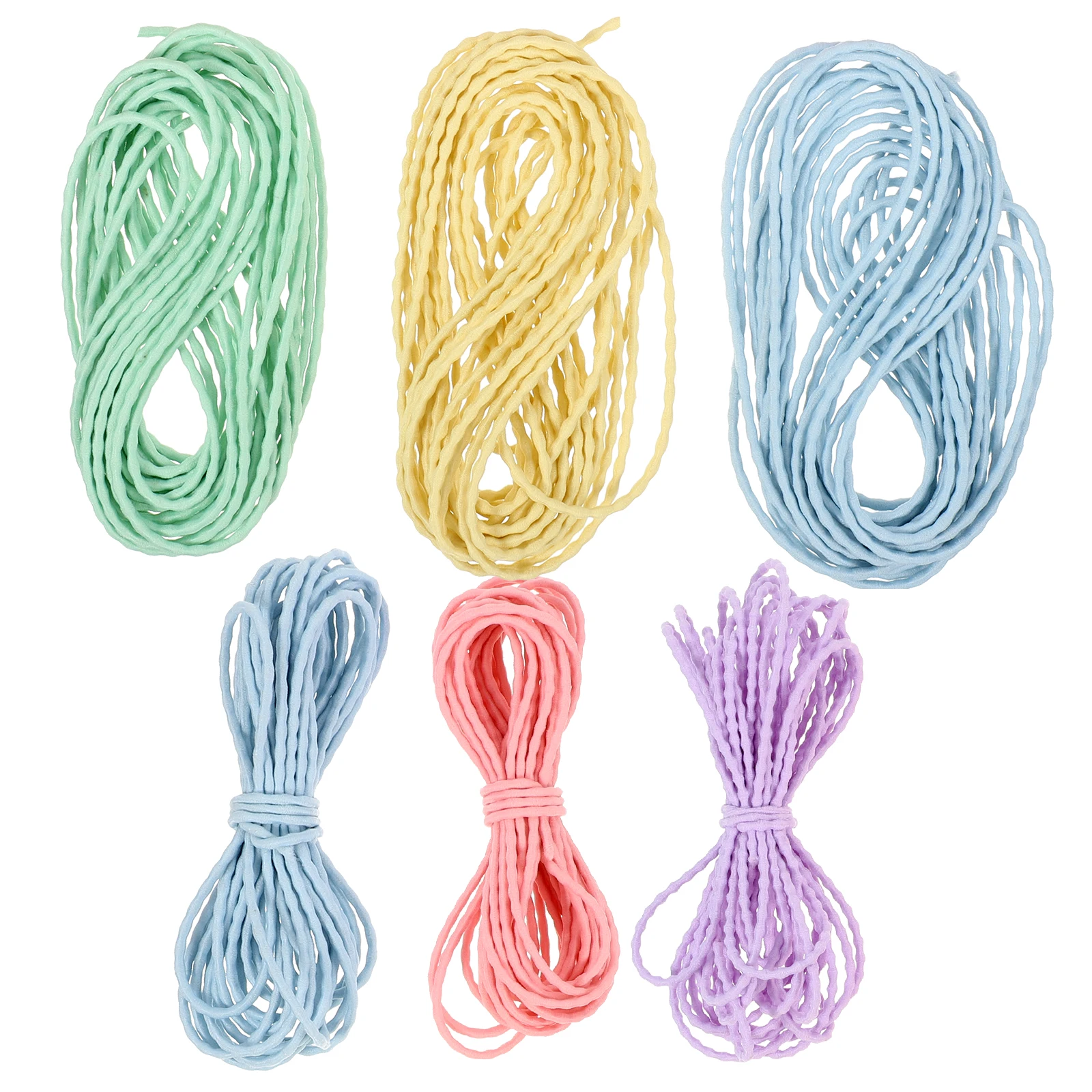 

6 Pcs Colorful Hair Rope Elastic Bands Stretchy String for Bracelet DIY Jewelry Craft Rubber Beading Cord Necklace Making