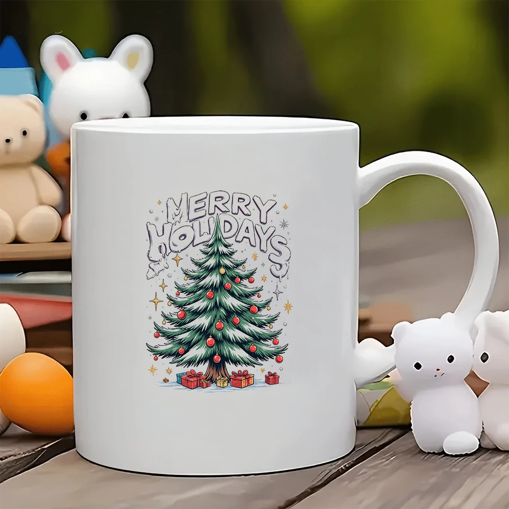 

11oz cartoon Christmas tree mug + creative cup Christmas gift kids cup family office coffee mug set