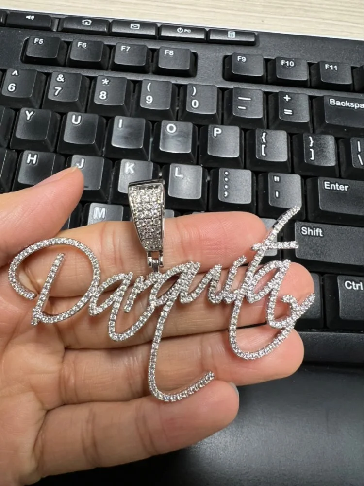 Uwin Custom Name Pendant Iced Out Cubic Zirconia Personalization DIY Letters Necklace For Women Fashion Charm HIP Hop Jewelry