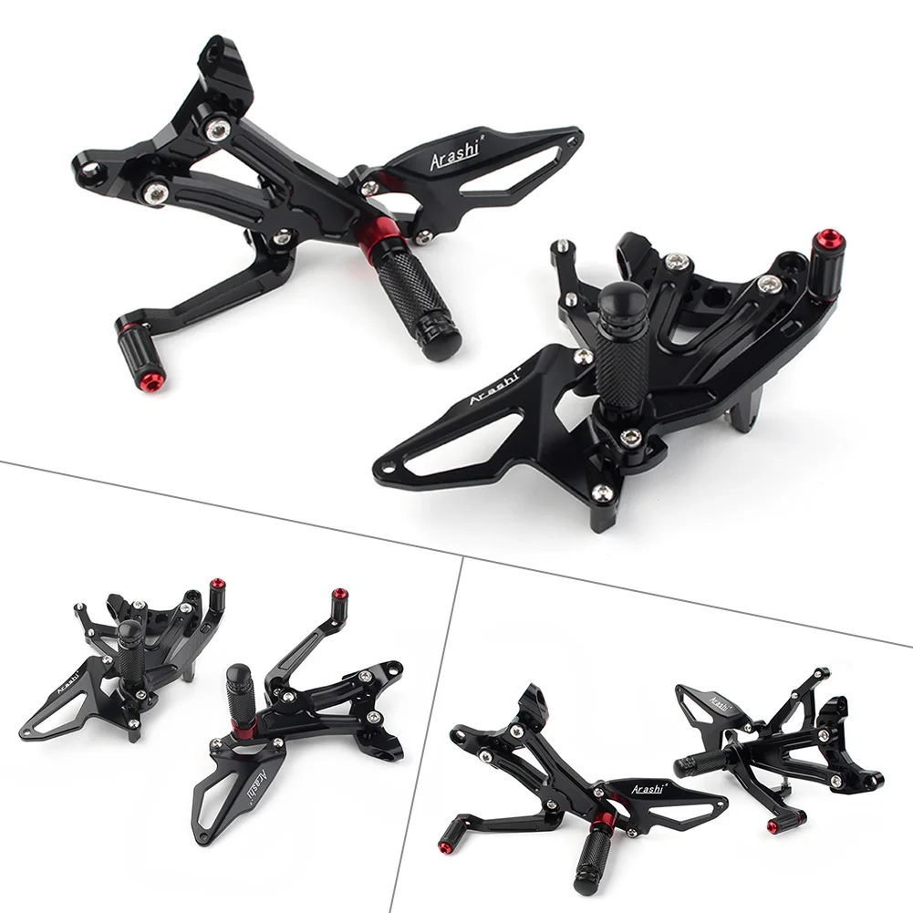 

1 Pair Motorcycle Rearsets Adjustable Foot Peg Rear Set For Ducati Panigale V4 2018 2020 2020 Black Alumium Footrest Pedal Pads