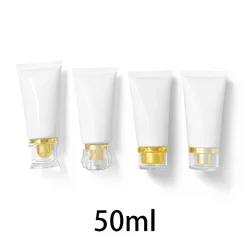 Empty 50g White Plastic Cosmetics Squeeze Tube 50ml Cleanser Cream Container Handmade Lotion Refillable Soft Bottles 10pcs