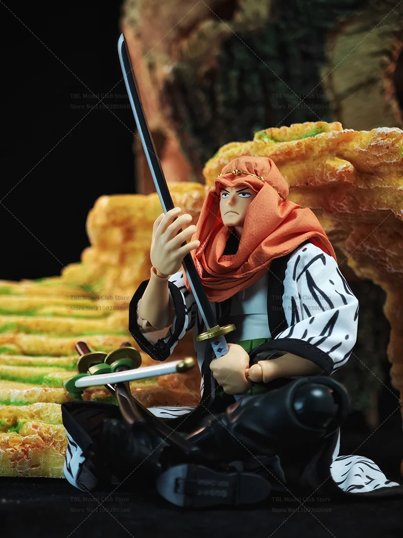 1/12 스케일 남성 의류 종교 망토 원피스 Roronoa Zoro Swordsman 일본 애니메이션 SHF 6 인치 액션 피규어 군인