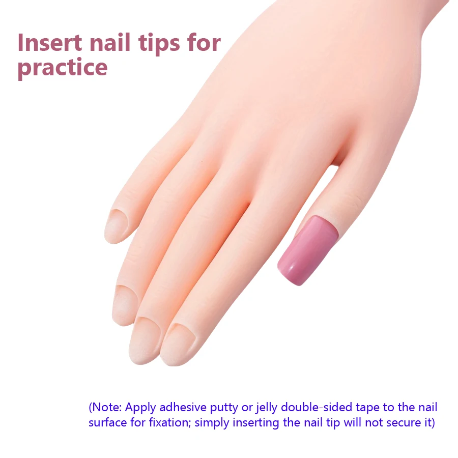 Flexibles Weiches Nagel-Übungshandmodell Biegbare Künstliche Hand für Maniküre-Training Nagelstudio-Werkzeuge – Detail 3