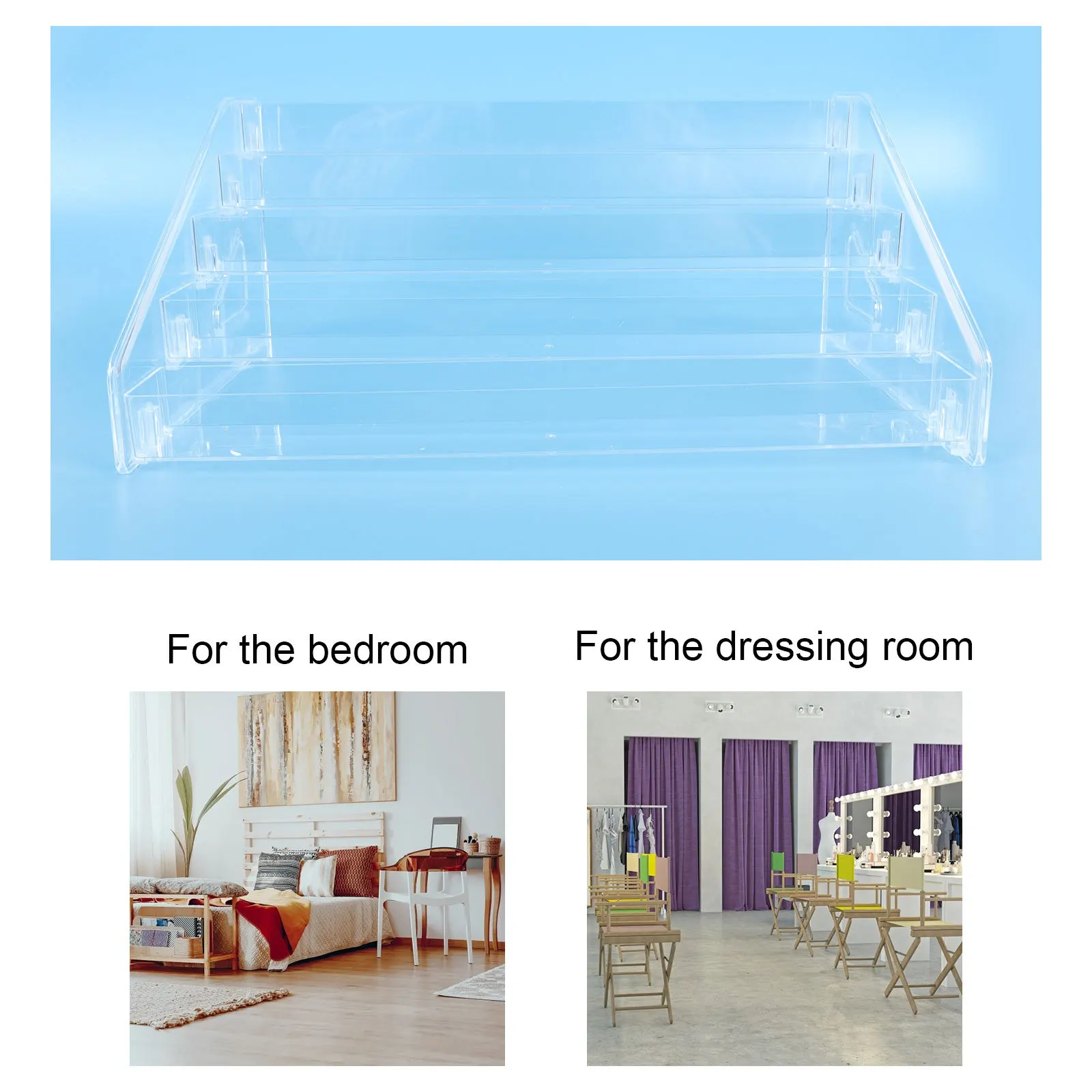 

1Pcs Transparent Nail Polish Organizer Acrylic Shelf Multi-Layer Display Rack for Lip Gloss Lipstick Essential Oils Manicure