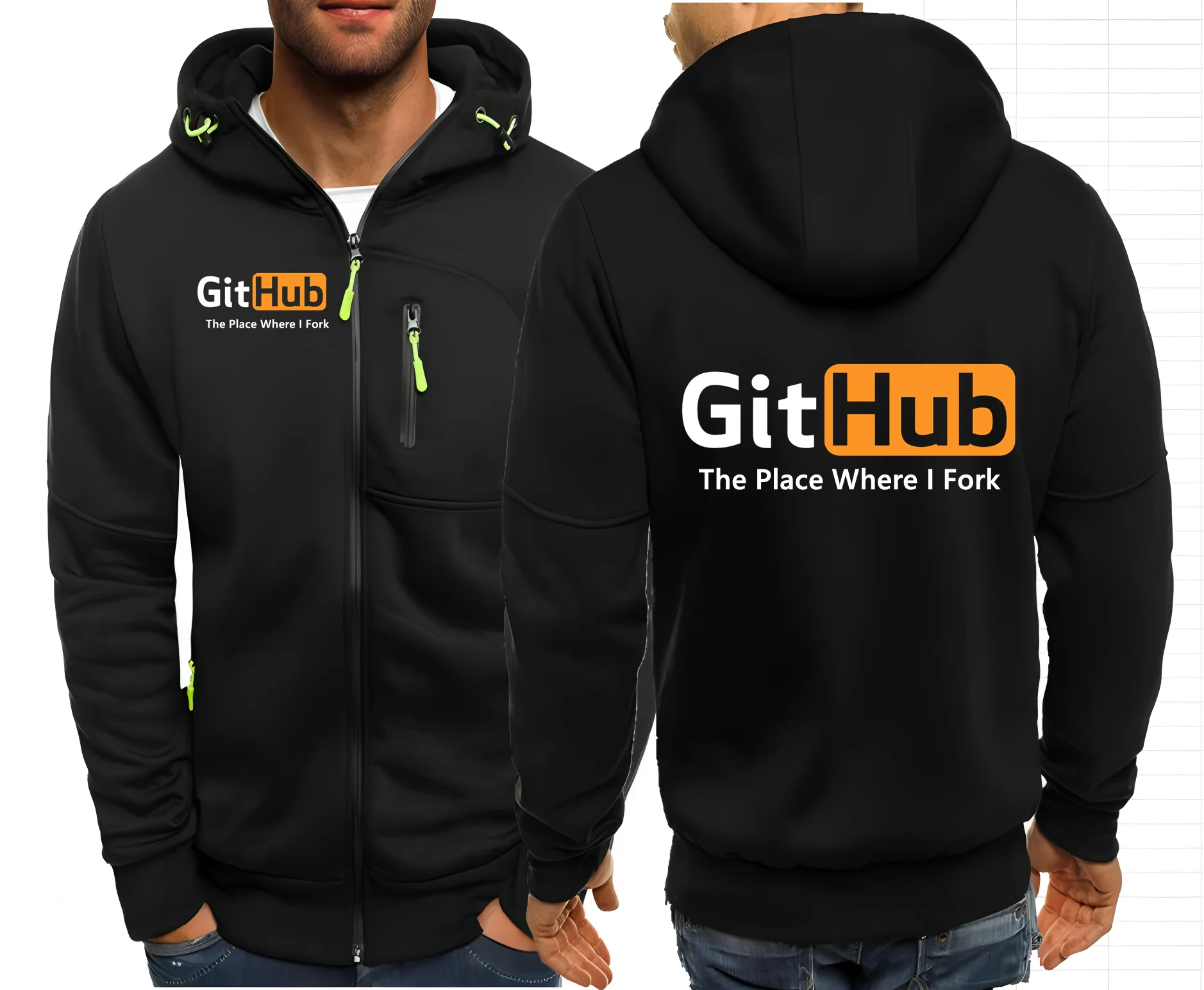 Github The Place Where I Fork برمجة ملابس الشارع الشهير للرجال مع قلنسوة بسحاب سترة بقلنسوة صلبة ملابس رجالية بغطاء للرأس في الهواء الطلق #4