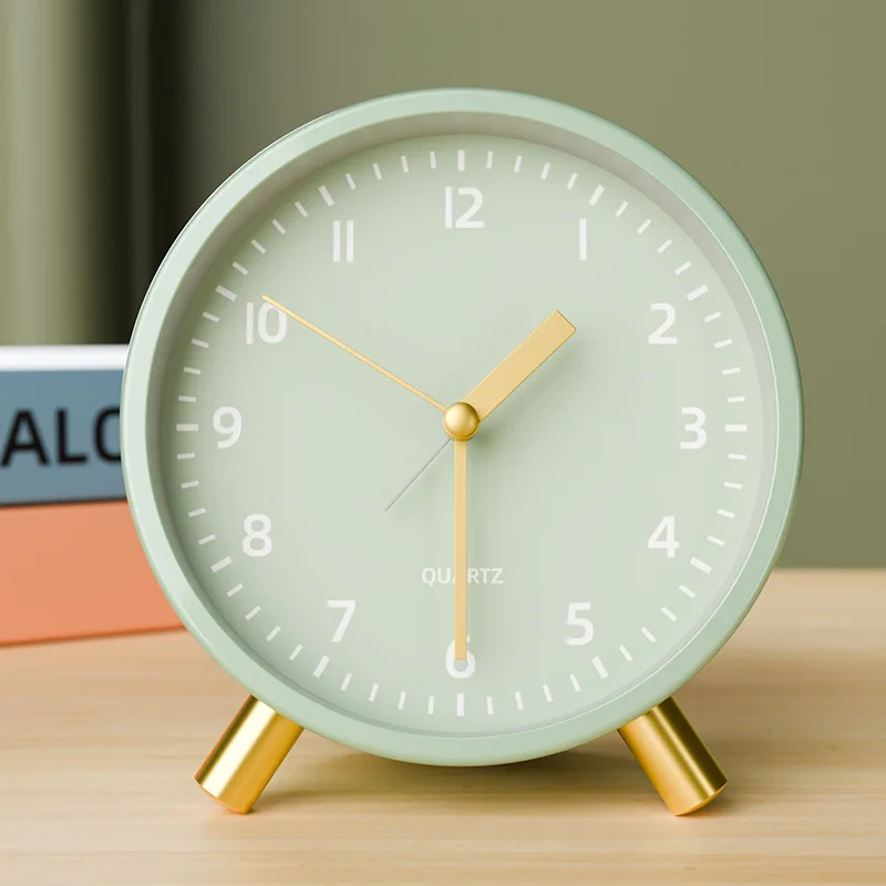 new-metal-light-luxury-alarm-clock-simple-bedroom-bedside-silent-snooze-alarm-clock-dormitory-desk