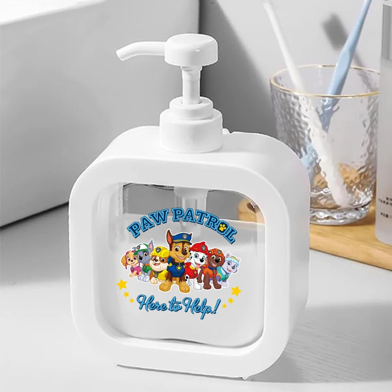 300ML PAW Patrols Transparent Soap Dispensers Refillable Portable Empty Bottle Shower Gel Detergent Dispensing Bottles Home Gift
