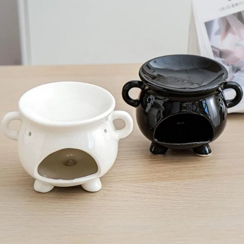 Ceramic Aromatherpay Burner Essential Oil Furnance Double Ear Candle Holder Indoor Fragrance Censer Home Decor