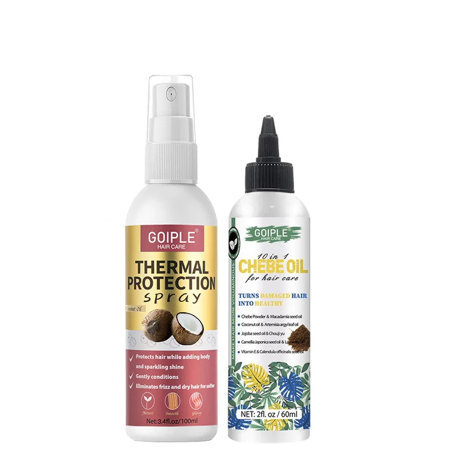 

GOIPLE Thermal Protection Spray UV Protection Serum Anti-hair Loss Chebe Oil Hydrating & Nourishing Conditioner for Healthy Hair