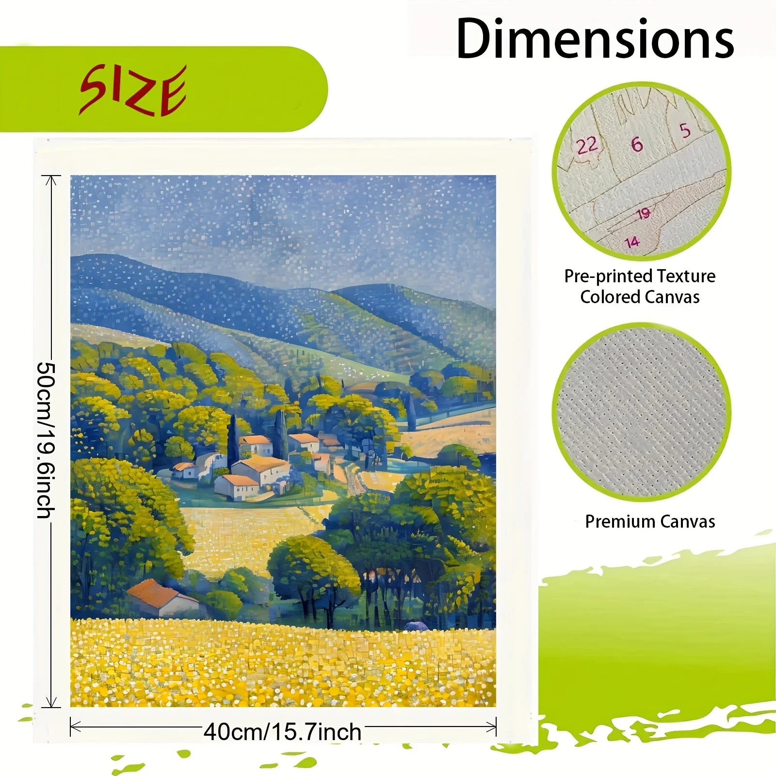 A Frameless 2D Flat Painting Set Featuring a House, Trees, And Fields, Perfect for Professional Art Use. This Digital Oil Painti