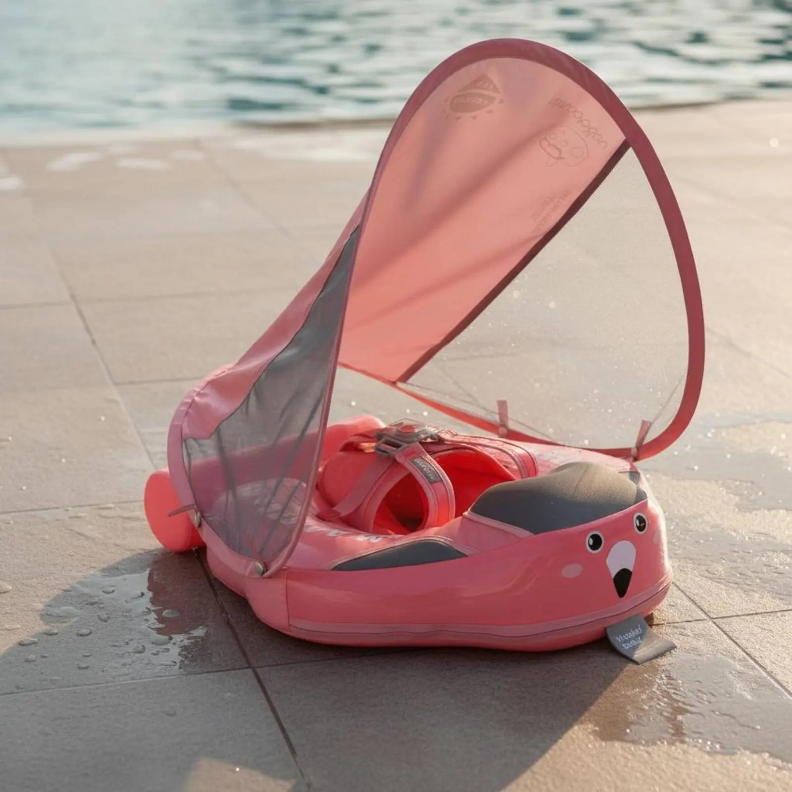 

Baby Sunshade Swimming Float Protection Baby Swim Buoy with Canopy Sun Canopy Buoy Portable Stable Seat for Infants