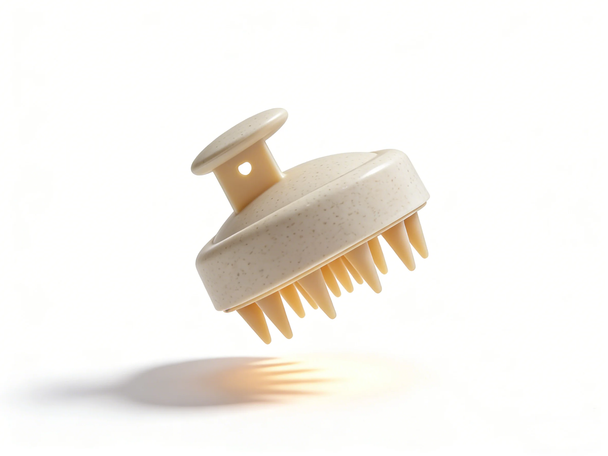 

"Wheat Straw Scalp Massager Shampoo Brush, Eco-Friendly TPR Bristle Hair Scrubber with Heart Hole Handle, Deep Cleansing for All