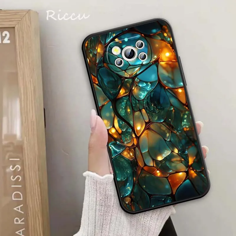 الإبداعية الفن الفاخرة نمط ل Xiaomi Mi Poco F3 F4 F5 F6 X3 X4 X5 X6 X7 M3 M4 M5s M5 M6 GT Pro 5G غطاء أسود جراب هاتف #3