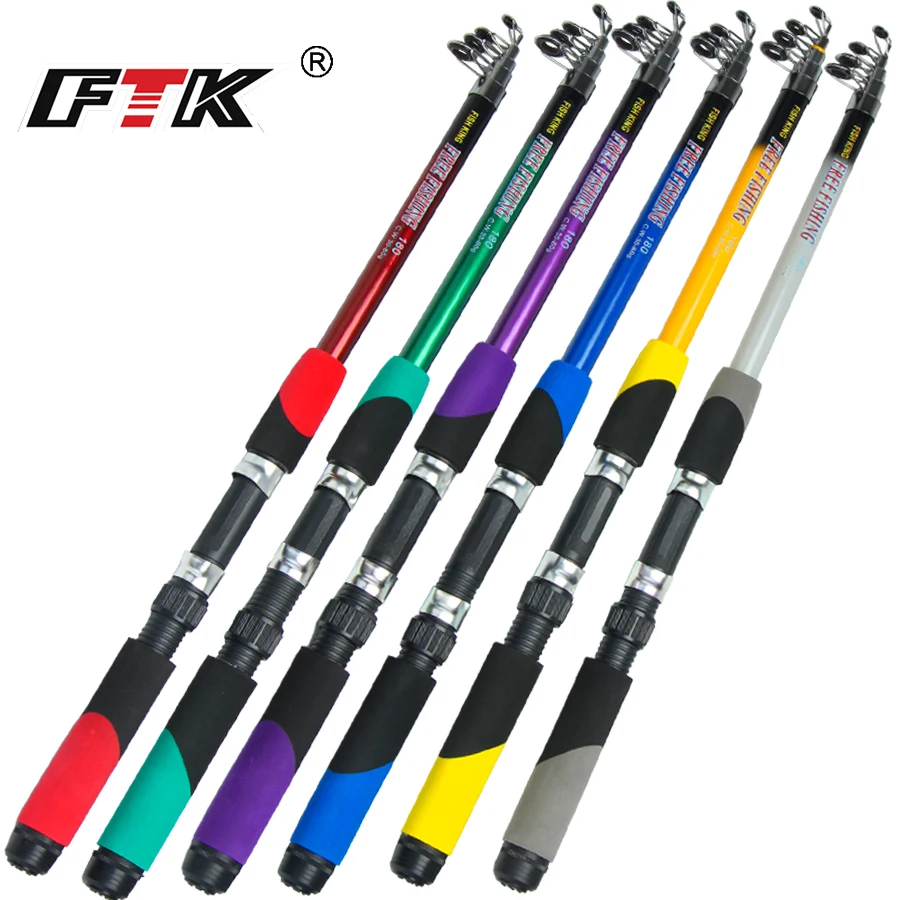 

FTK Portable Telescopic Spinning Fishing Rod Durable Carbon Steel For Outdoor Adventures Telescopic Carbon Casting Fishing Rod