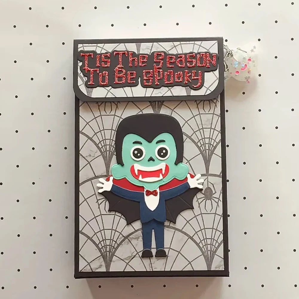 

KLJUYP Хэллоуин Дракула металлические трафареты для DIY Скрапбукинг/альбом декоративное тиснение DIY бумажные карты