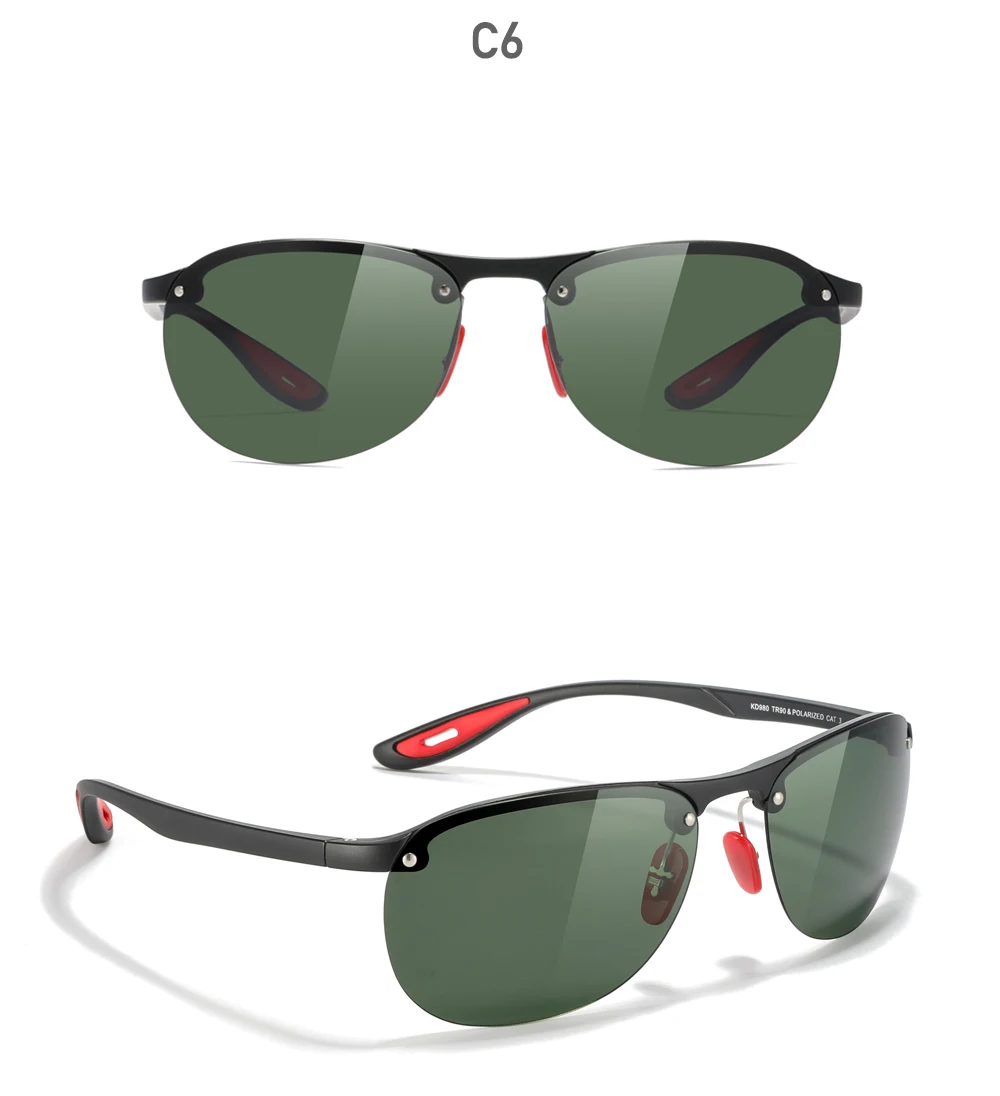 KDEAM Ultraleichte polarisierte Sonnenbrille für Herren, sportlich, elastisches TR90-Material, große Größe, 63 mm Linsenbreite, Angelbrille – Detail 16