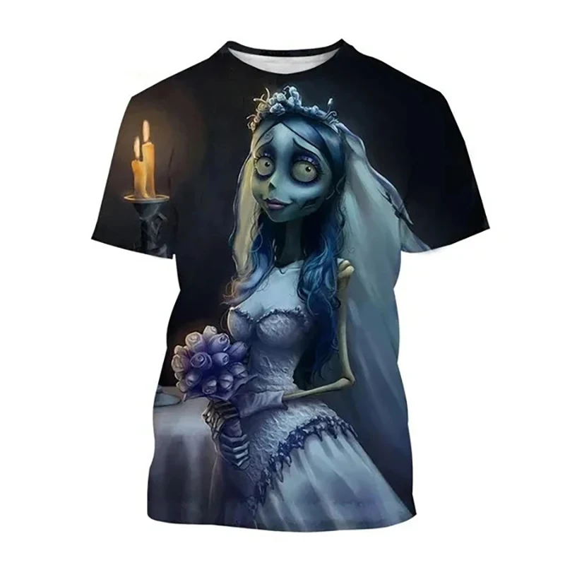 Summer Corpse Bride 3D Print T-Shirts Streetwear Men Women Fashion Oversized Short Sleeve T Shirt O-Neck Kids Tees Tops Clothing