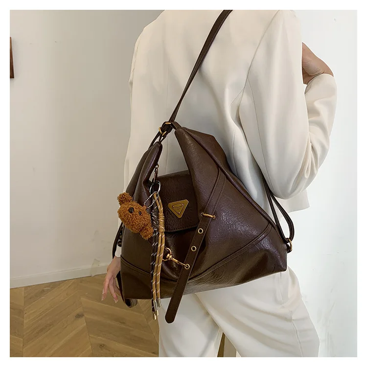

2025 Vintage Tote Bag for Women - Large Capacity Multi-Way Shoulder Bag, Convertible Crossbody & Backpack Purse