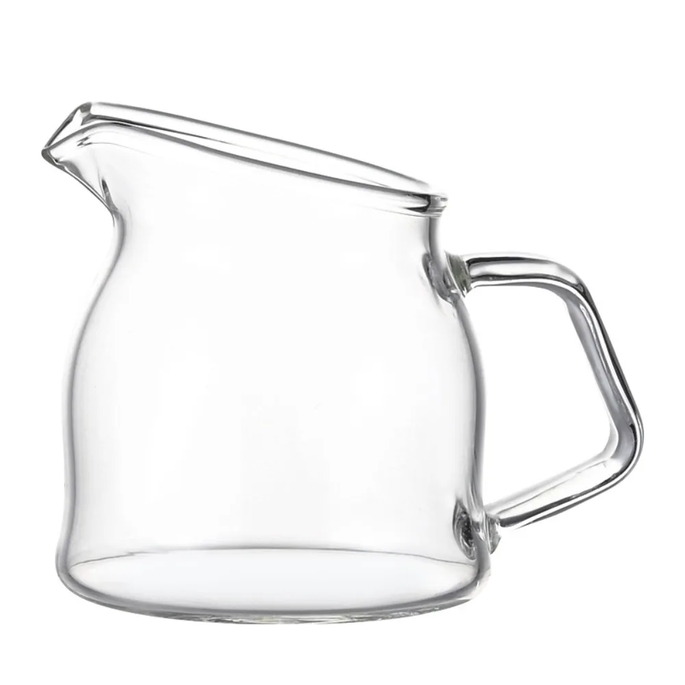 Heat Resistant Glass Milk Cup 100/150ml with Slanted Spout Western Dining Condiment Pot Syrup Dispenser Transparent