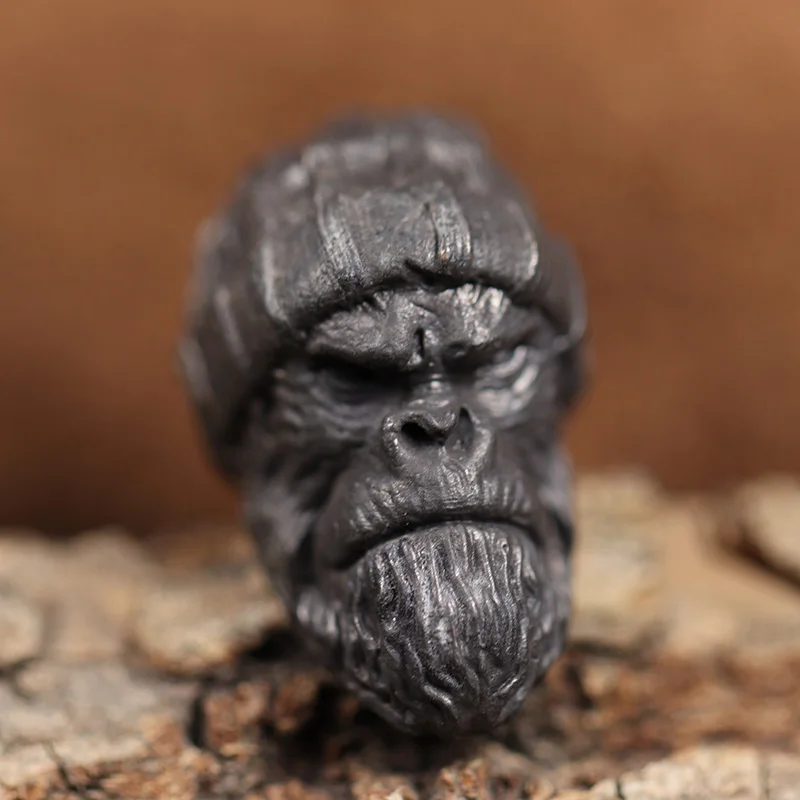 Woolen Hat Gorilla Head Sculpture Brass Knife Beads Animal Orangutan EDC DIY Woven Paracord Lanyard Charms Pendants Accessories