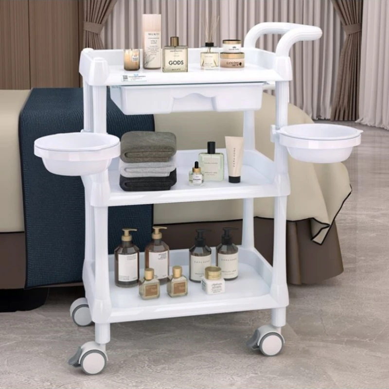 Beautify Storage Barbershop Salon Trolley Lash Manicure Cosmetic Salon Trolley Nordic Carrito Auxiliar Beauty Furniture HYST