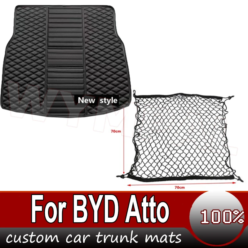 

For BYD Atto 3 Yuan Plus 2022 2023 Car Styling PU Leather Trunk Protection Mat Catpet Interior Cover Part Pad Auto Accessories