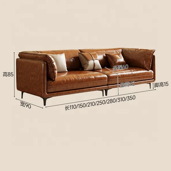 Modern Lounge Sofa PU Leather Modular Tufted Apartment Mall Multi Scene Large Seat Deep Set