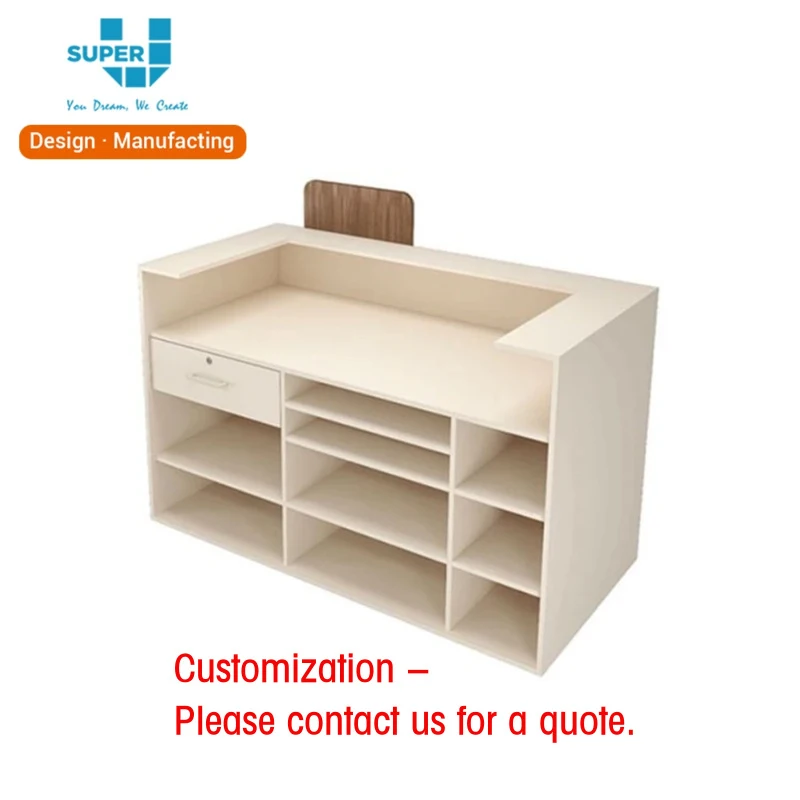 

custom.Reception Desk Wooden Checkout Counter Retail Shop Boutique Cashier Counter Design