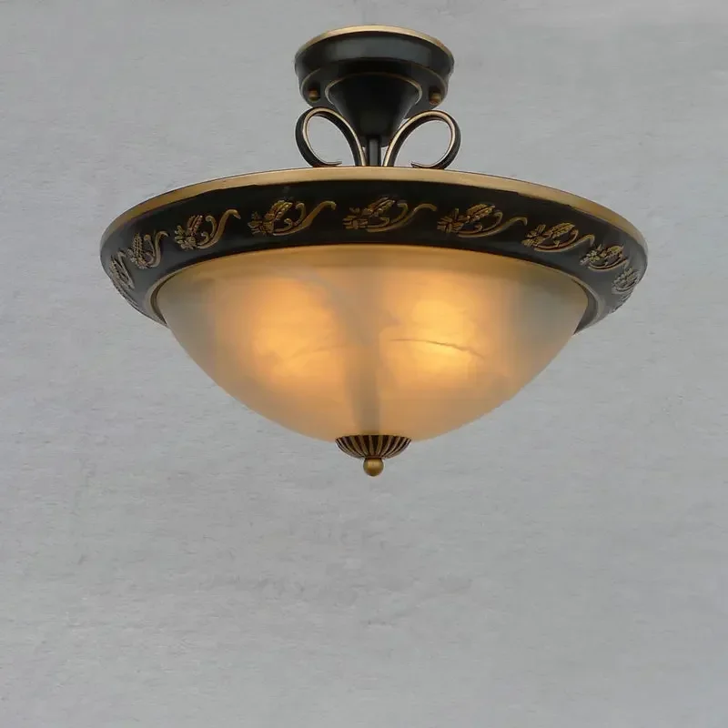 American ceiling lamp, European retro bedroom, ceiling lamp, study hall, iron aisle corridor, room light.