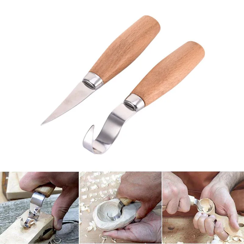 Cuchillo para tallar madera, herramientas para tallar, cuchillo ergonómico para tallar madera, herramienta de cincel para carpintería, escultura de carpintero, 1 ud.