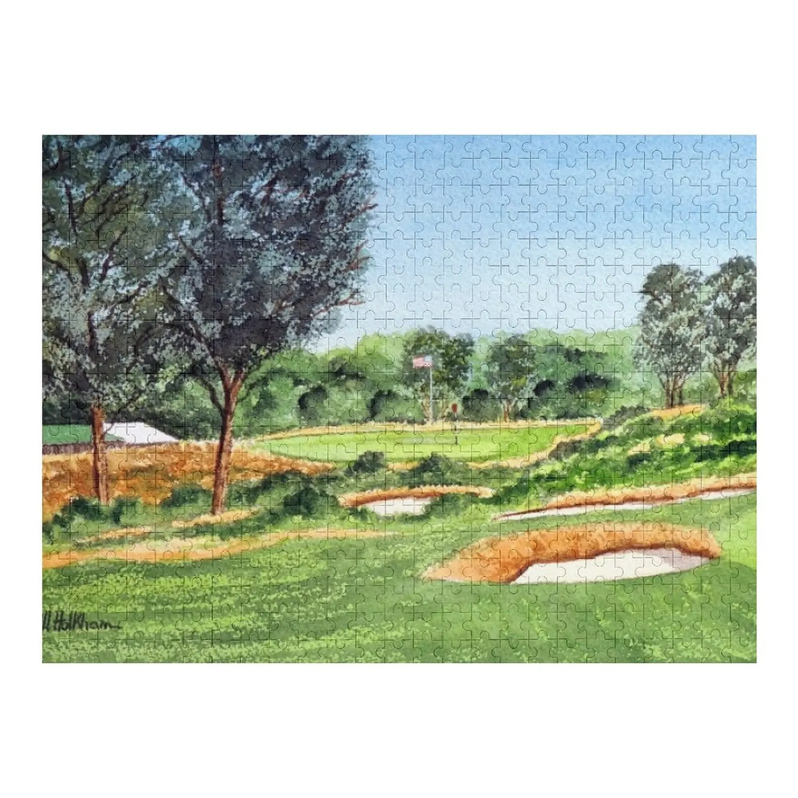 

Пазл Merion Golf Course с 16-мя отверстиями, персонализированный деревянный пазл с именем на заказ