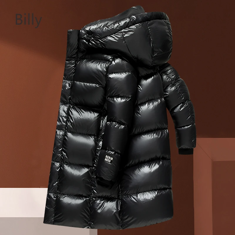 Winter Down Jacket Men Winter Coat Men 2024 Black Gold Black Warrior Long Down Jacket Hooded Jackets Duck Down Male Padding