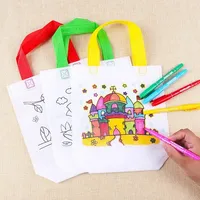1-10pcs Sets DIY Graffiti Bag with Markers Handmade Painting Non-Woven Bag for Children Arts Crafts Color Filling Drawing Toys