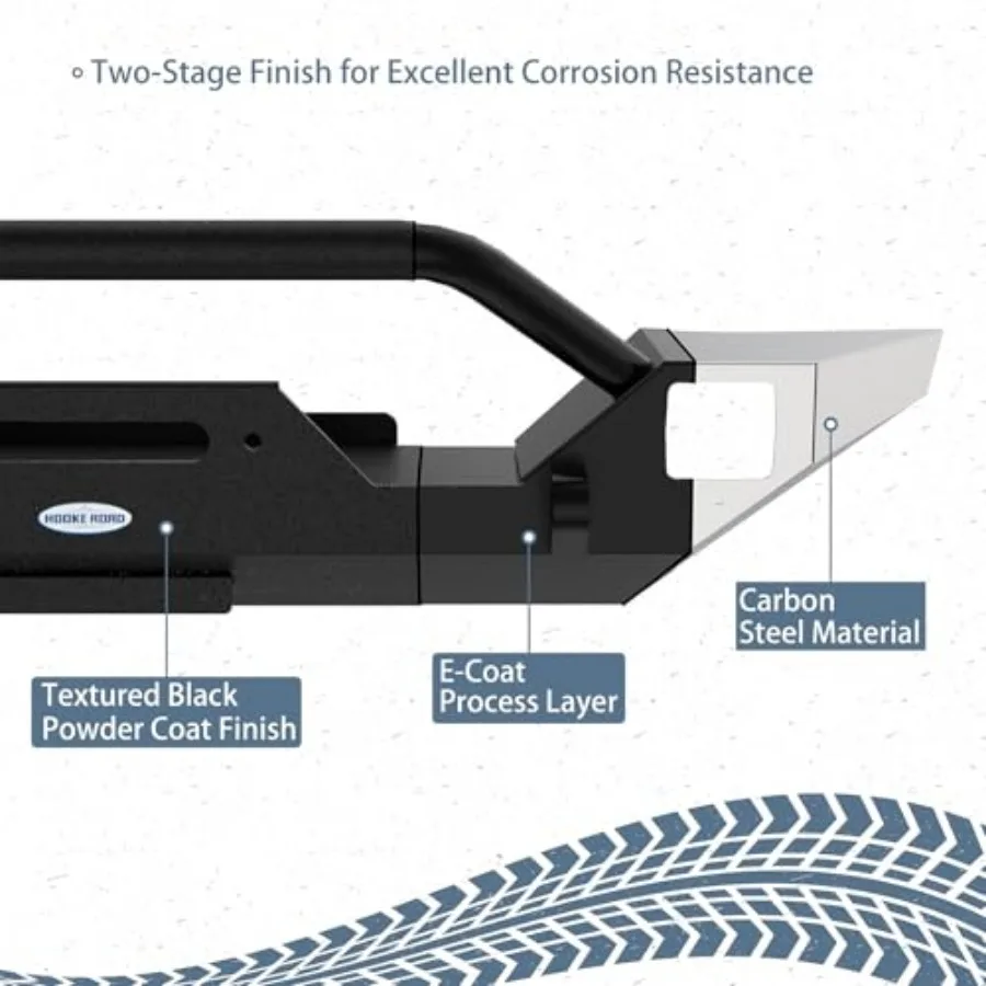 المصد الأمامي متوسط العرض للطرق الوعرة مع لوحة ونش وأضواء LED مدمجة 2 × 25 وات مصممة لتعزيز المتانة والمرئية