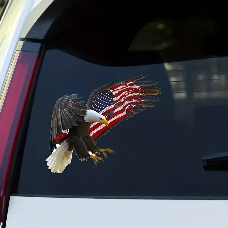 

Best Seller Diffuse Paper Car Sticker Eagle Flag Sticker Bread Lid Scratch Sticker Outdoor Vinyl Sticker For Windows, Bumpers, L