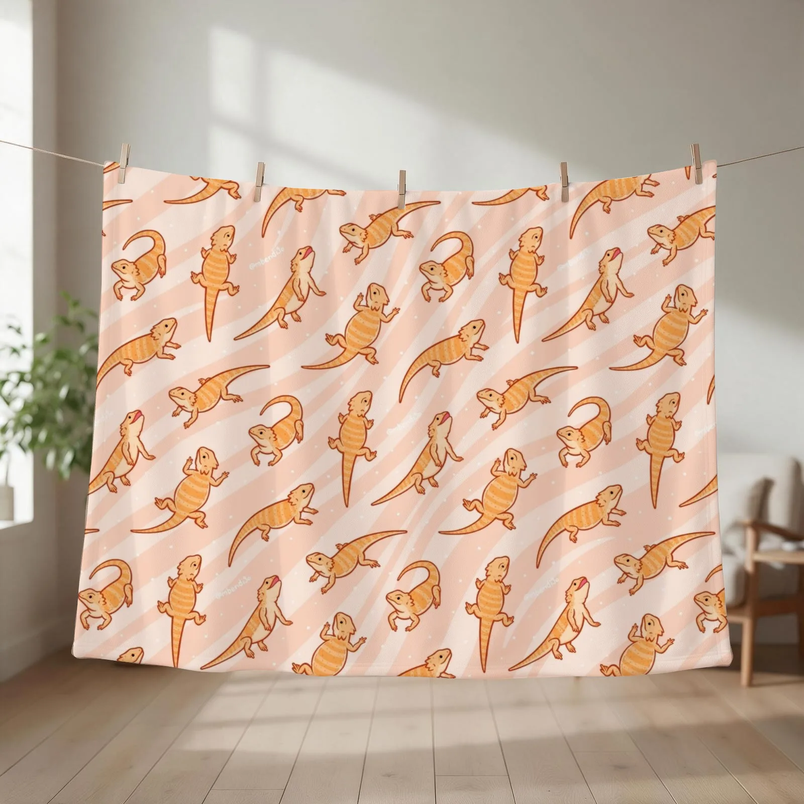 Bearded Dragons Throw Blanket Plaid Sofa Quilt for babies funny gift Blankets