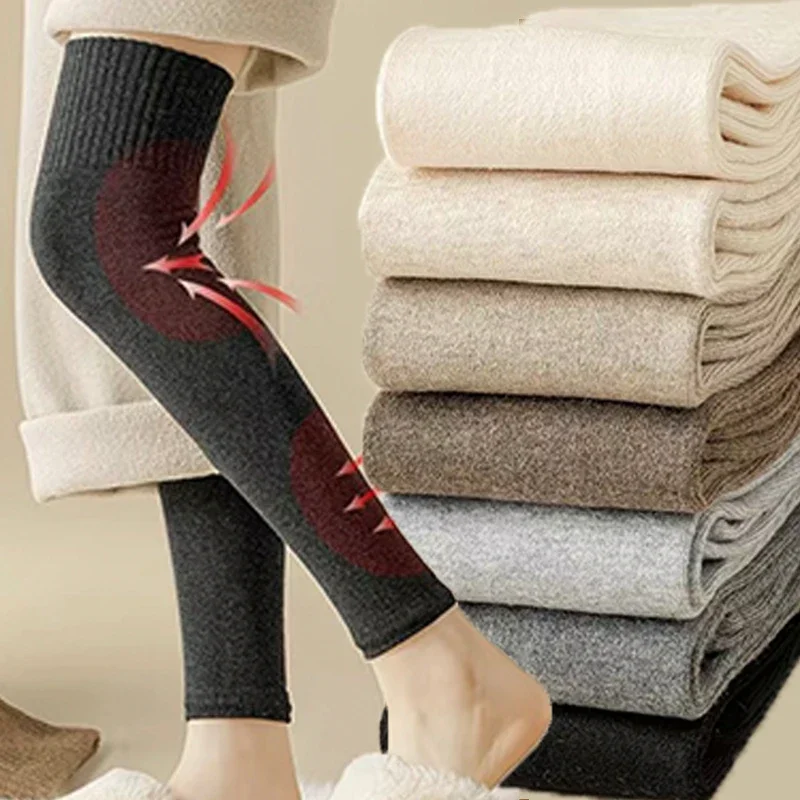 

Осень-зима, теплые вязаные гетры, наколенники, бархатная подкладка, женские длинные носки, толстые гетры, термочехол для ног, однотонные цвета